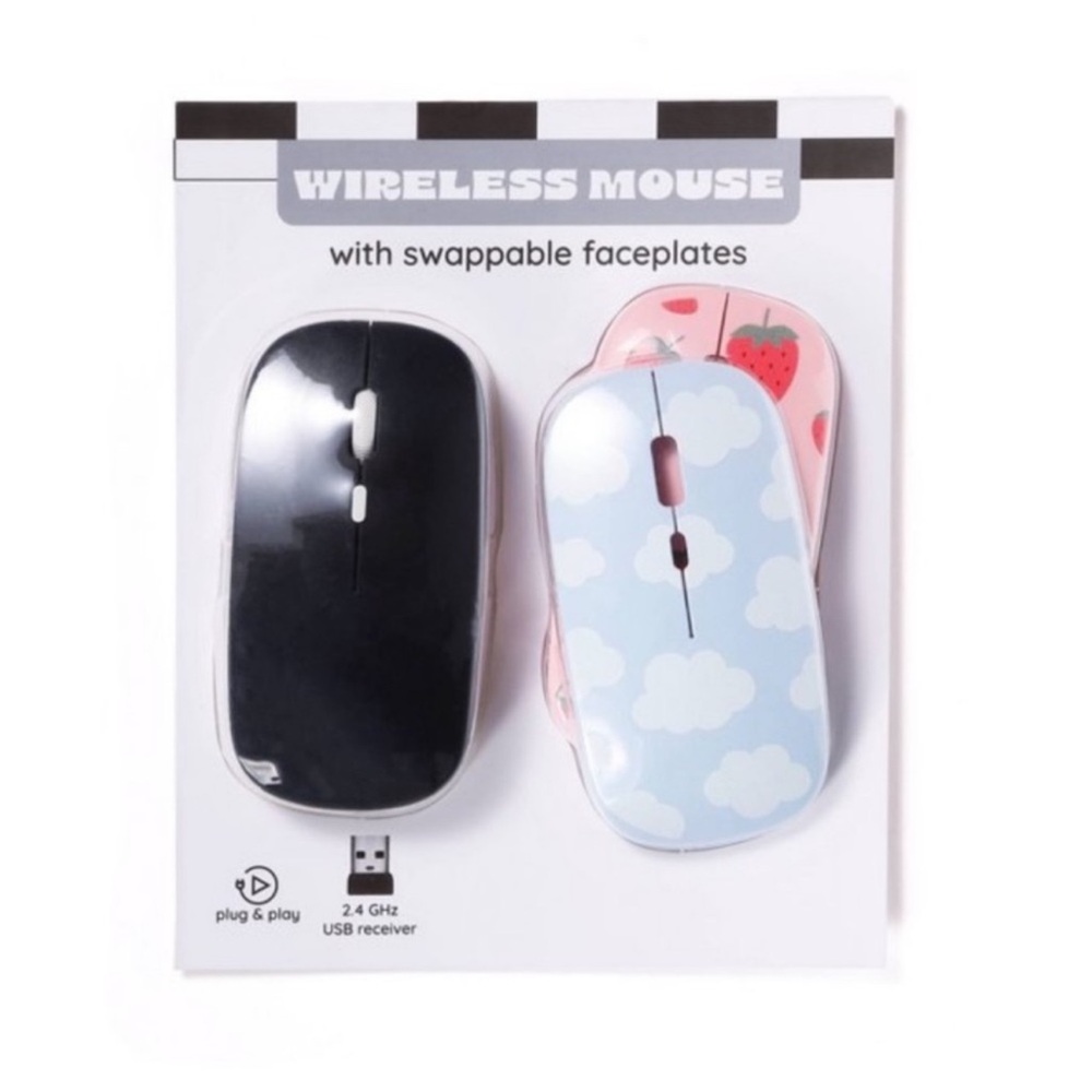 New Computer Wireless Mouse with Swappable Faceplates Target Bullseye Playground